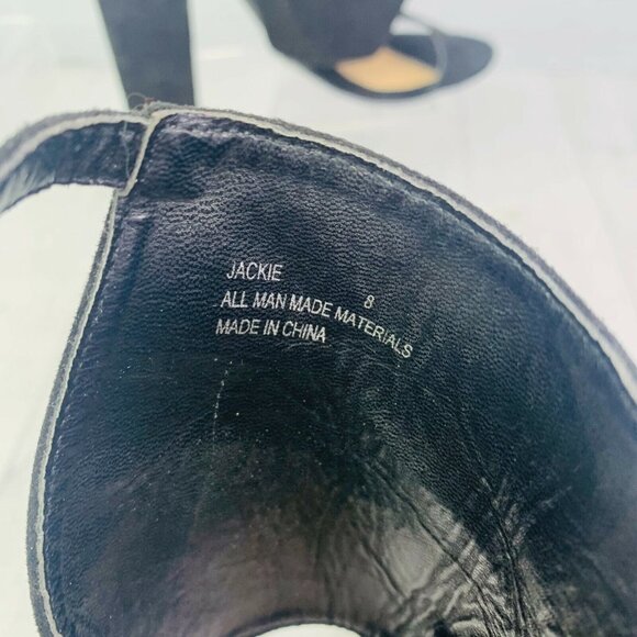 Charlotte Russe JACKIE Textle Suede Block Ankle Strap High Heel Sandals Size 8 - Picture 9 of 12